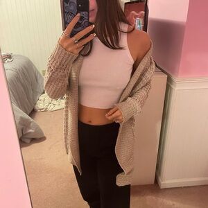 Nordstrom white and cream mixed cardigan